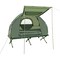 Green Blue 5-in-1 Camping Tent Combo Elevated Air Mattress Pillow Sleeping Bag